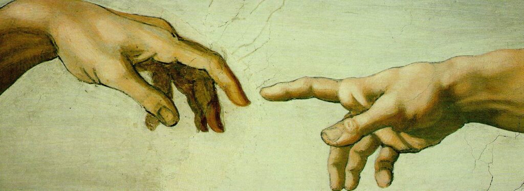 Hands of God and Adam Michelangelo